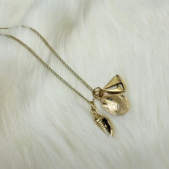 Nautical Charm Necklace in Gold‎ Tones - Picture 1 of 3